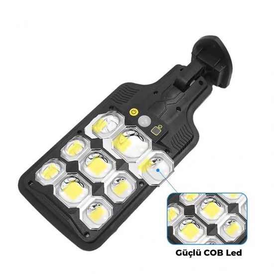 PowerMaster HS-8037B Solar 9 COB Ledli Hareket Sensörlü Sokak Lambası