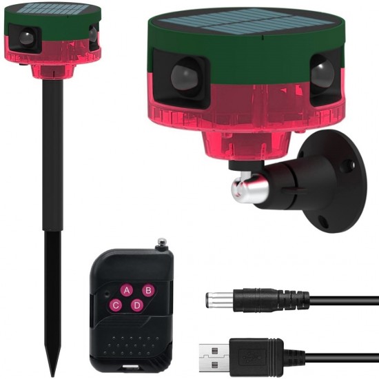 PowerMaster PM-26946 13 Farklı Sesli Hayvan Kovucu Alarm Cihazı Mikrofonlu Solar Panelli