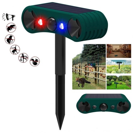 PowerMaster PM-26951 Ultrasonic Sesli Hayvan Kovucu Alarm Cihazı Solar Panelli 1200mAh