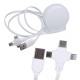 PowerMaster PM-27143 1 Metre Makaralı 3In1 Şarj Kablosu (Lightning - TYPE-C - Micro USB)
