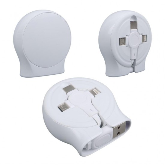 PowerMaster PM-27143 1 Metre Makaralı 3In1 Şarj Kablosu (Lightning - TYPE-C - Micro USB)