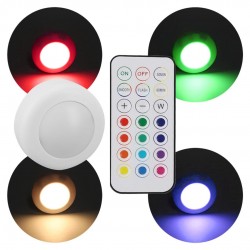PowerMaster PM-27186 Led Mobilya Merdiven Pilli Aydınlatma 3M Yapışkanlı Kumandalı RGB + 4000K (8'li Paket)