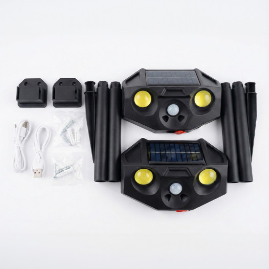 PowerMaster PM-29074 Beyaz ve Kırmızı Renkli Hareket Sensörlü Solar Bahçe Aydınlatması