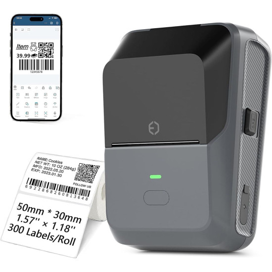 Powermaster PM-29886 Çok Amaçlı Bluetooth Destekli Taşınabilir Akıllı Termal Etiket Yazıcısı