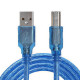 PowerMaster PM-3267 3 Metre Şeffaf Mavi USB 2.0 Yazıcı Kablosu