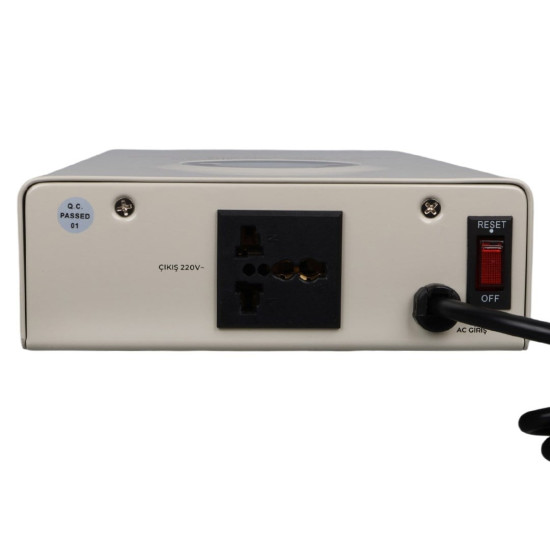 Powermaster SLIM-1000 Otomatik 1000VA Kombi Voltaj Regülatörü (İngiliz Fişli ve Evrensel Çoklu Soketli)