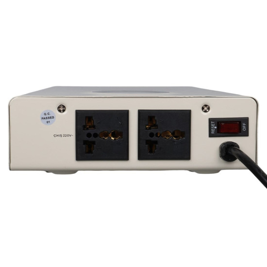 Powermaster SLIM-2000 Otomatik 2000VA Kombi Voltaj Regülatörü (İngiliz Fişli ve Evrensel Çoklu Soketli)