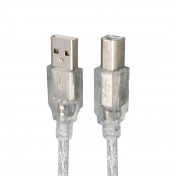 S-Link SL-U2007 7 Metre USB2.0 Yazıcı Kablosu Şeffaf Kalın Örgülü Yazıcı ve Tarayıcı Bağlantı Kablosu