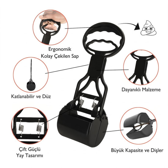 Sunup SN-29128 Küçük Boy Evcil Hayvan Dışkı Toplama Küreği