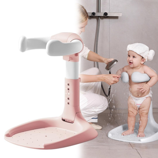Sunup SN-29260 Pembe Bebek Banyo Yardımcısı - Boy Ayarlı ve Ayaklı Yıkama Standı