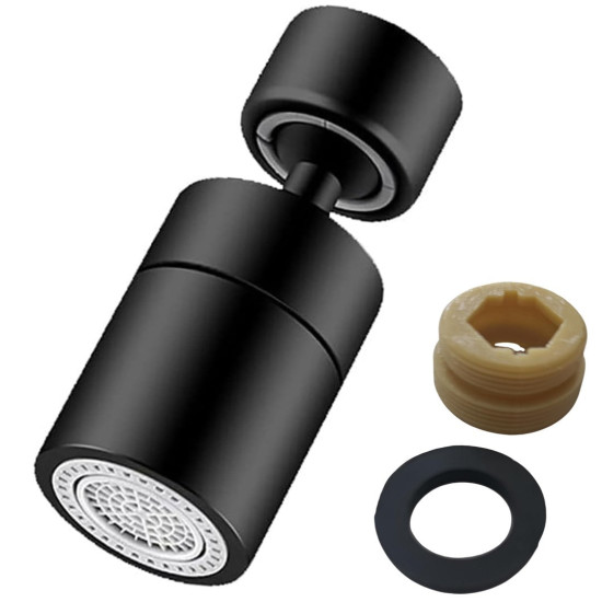 Sunup SN-29318 Çift Hız Ayarlı Siyah Musluk Başlığı                                                 