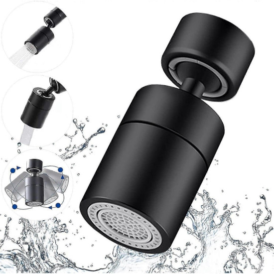 Sunup SN-29318 Çift Hız Ayarlı Siyah Musluk Başlığı                                                 