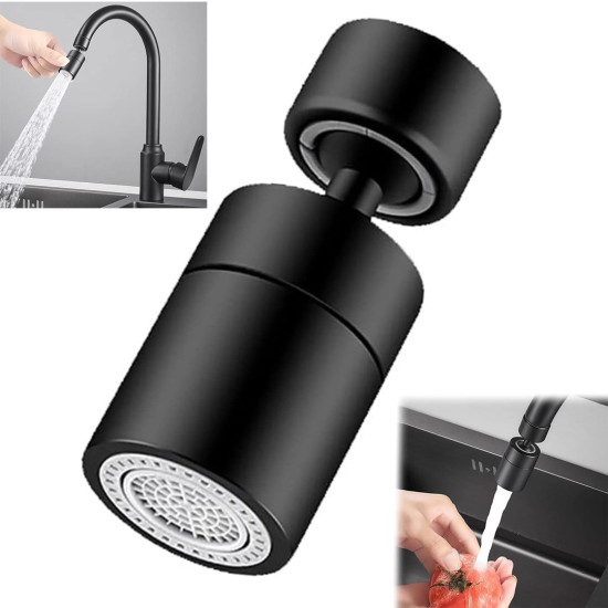 Sunup SN-29318 Çift Hız Ayarlı Siyah Musluk Başlığı                                                 