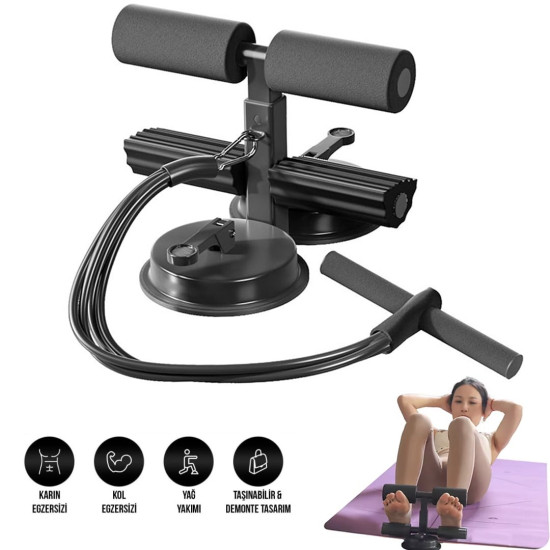 Sunup SN-29962 Çift Vantuzlu  Ev Tipi 3 Kademe Boy Ayarlı Mekik - Karın Egzersiz Aleti              