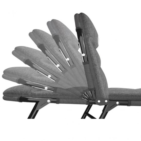 Sunup SN-26974 Taşınabilir Ayarlanabilir 5 Kademe Sünger Kamp Yatak Şezlong (Açık Gri) 