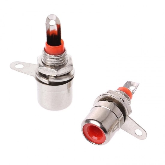 Tos Fiş RCA Şase Konnektör Somunlu Kırmızı