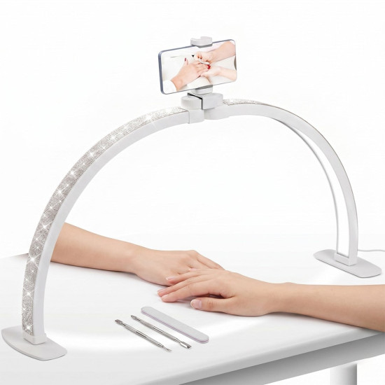 Trled F-550A AB-Pembe Elmas Desenli 55cm Katlanabilir Masa Lambası