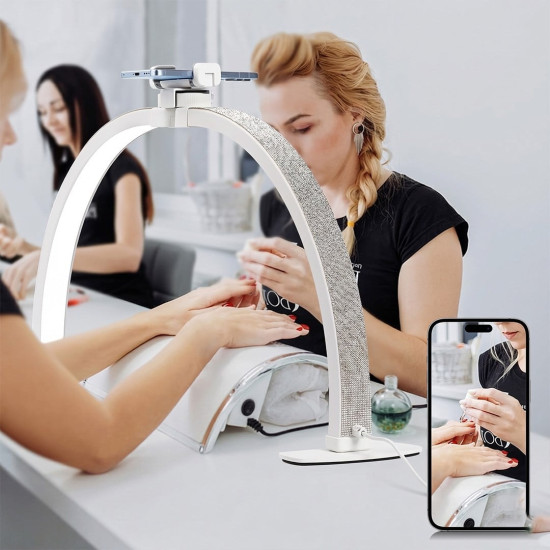 Trled F-550A AB-Pembe Elmas Desenli 55cm Katlanabilir Masa Lambası