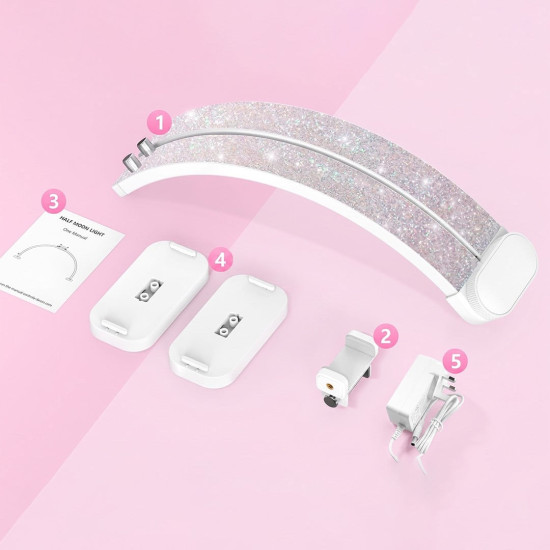 Trled F-550A AB-Pembe Elmas Desenli 55cm Katlanabilir Masa Lambası