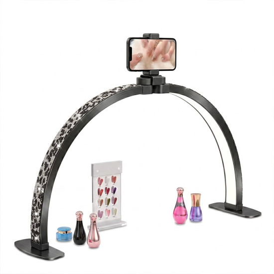 TrLed F-700A 70CM Zebra Desenli Katlanabilir Masaüstü Manikür ve Protez Tırnak Lambası