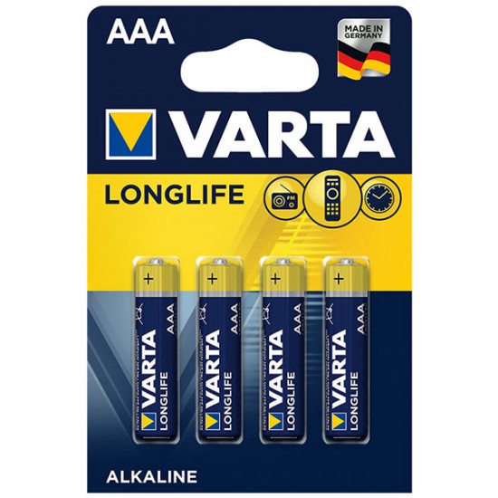 Varta Longlife Power Alkalin AAA Ince Kalem Pil 4'lü Paket 