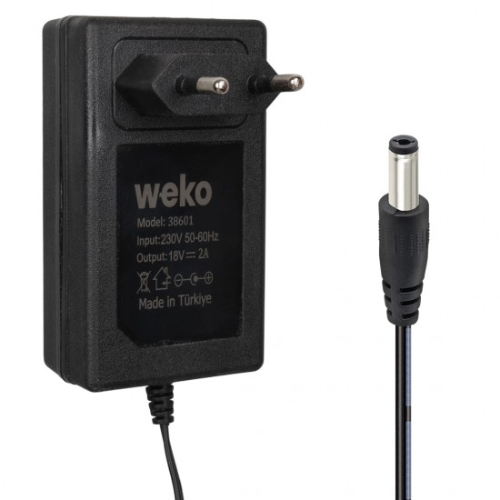 Weko WK-38601 18 Volt - 2 Amper 5.5*2.5 Mm Uçlu Yerli Üretim Priz Tipi Adaptör
