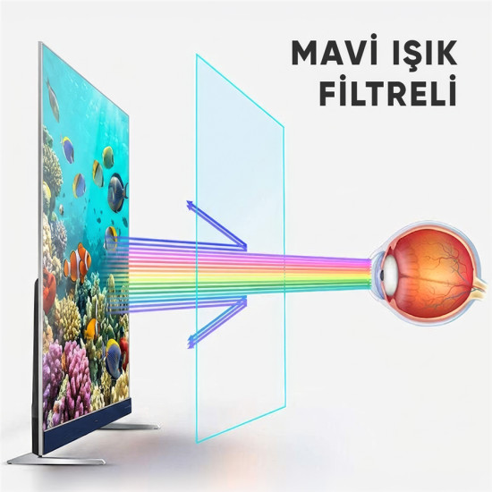 Weko WK-29931 49" Mavi Işık Filtreli TV Ekran Koruyucu Darbeye Dayanıklı 2mm Optik Difüzörlü