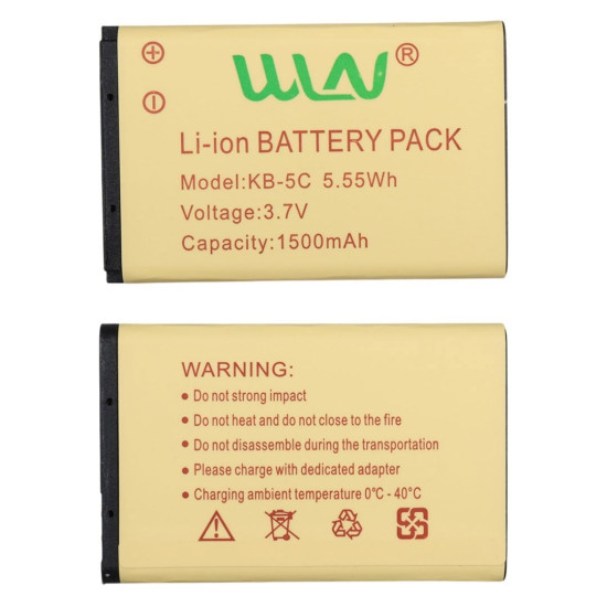 Wln KB-5C 3.7 Volt 1500 mAh 5.55WH Telsiz Batarya     